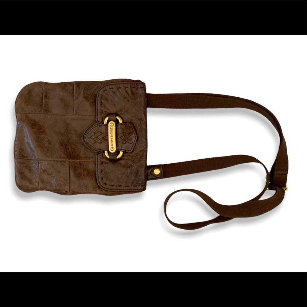 Juicy Couture Brown Genuine Leather Crossbody Handbag Vintage